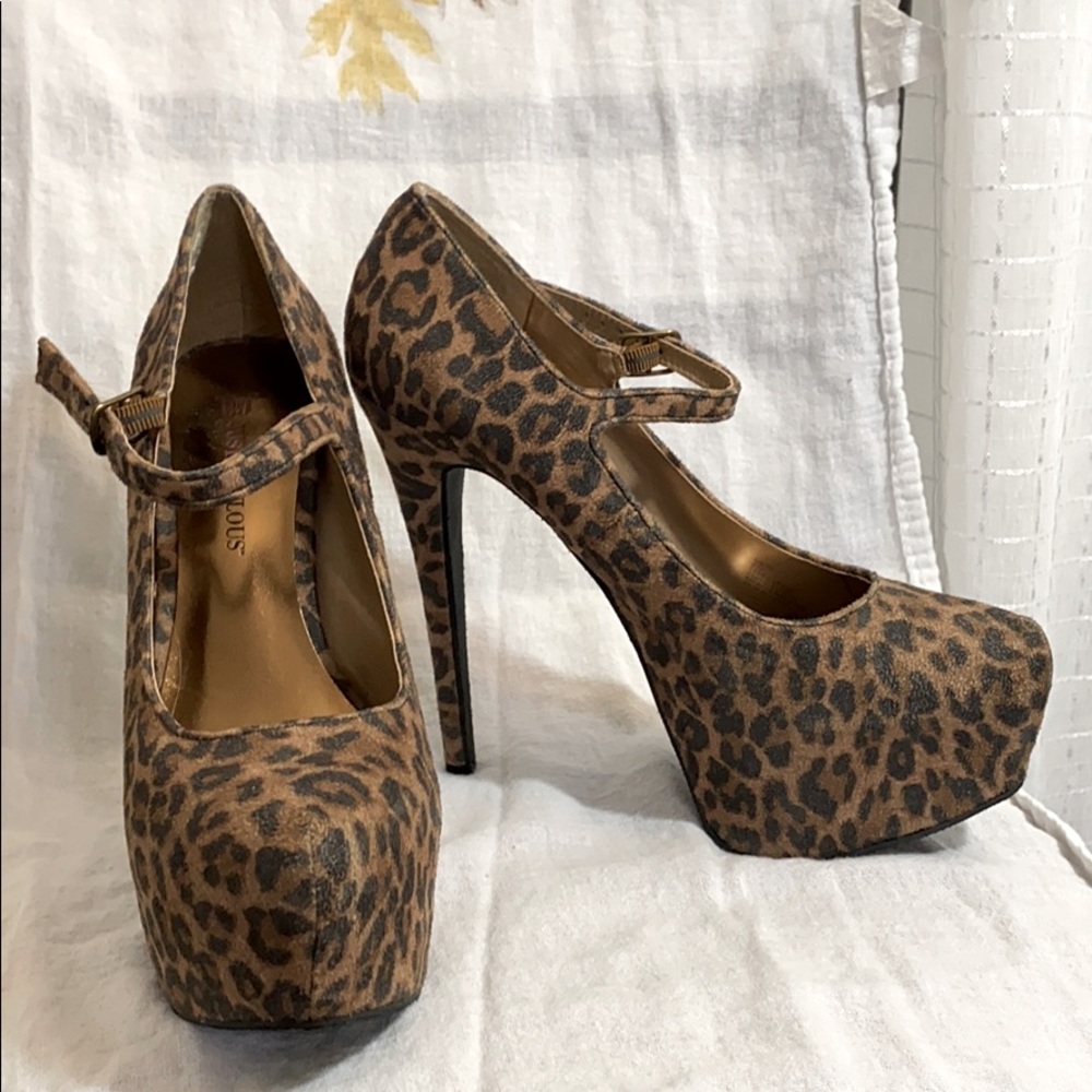 Leopard print high heels